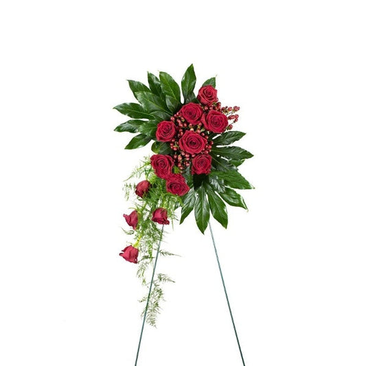 Red Enchanted Easel Standing Spray