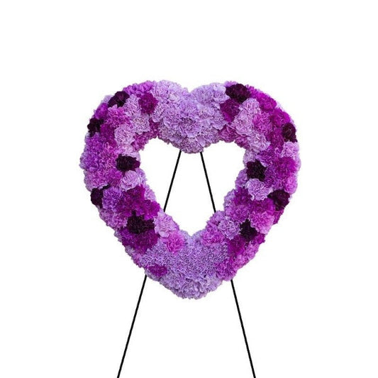 Purple Reign Heart Wreath Standing Easel