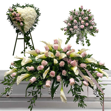 Pink Elegance 3 Piece Set Funeral Flowers