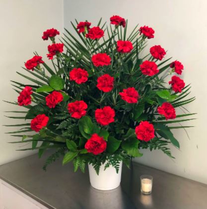 True Sympathy Basket Carnations